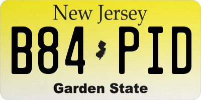 NJ license plate B84PID