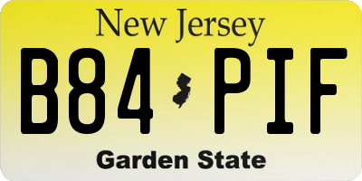 NJ license plate B84PIF