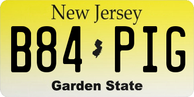 NJ license plate B84PIG