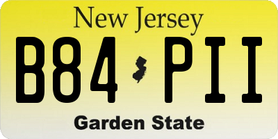 NJ license plate B84PII