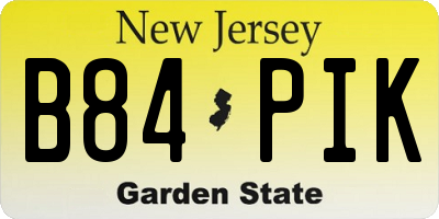 NJ license plate B84PIK