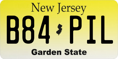 NJ license plate B84PIL