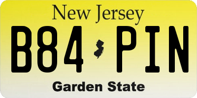 NJ license plate B84PIN
