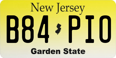 NJ license plate B84PIO