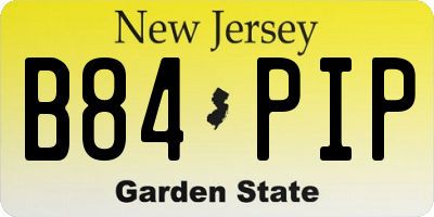 NJ license plate B84PIP