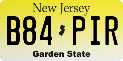 NJ license plate B84PIR