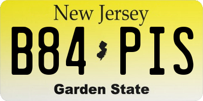 NJ license plate B84PIS