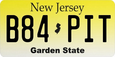 NJ license plate B84PIT