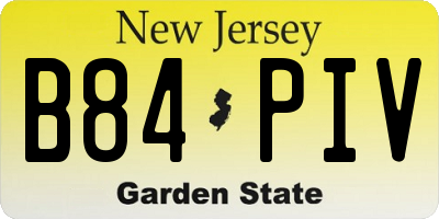 NJ license plate B84PIV