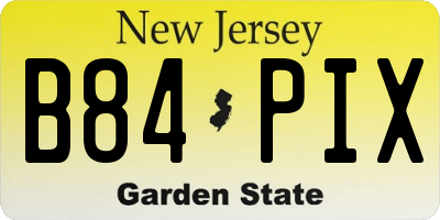 NJ license plate B84PIX