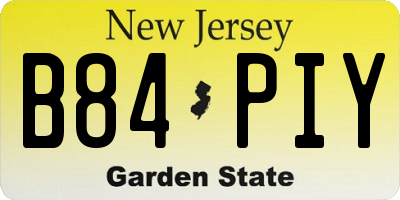 NJ license plate B84PIY