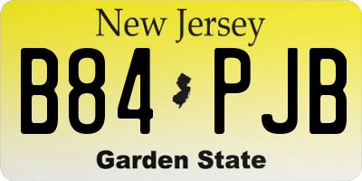 NJ license plate B84PJB