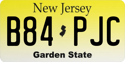NJ license plate B84PJC