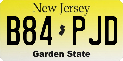 NJ license plate B84PJD
