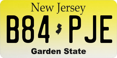NJ license plate B84PJE
