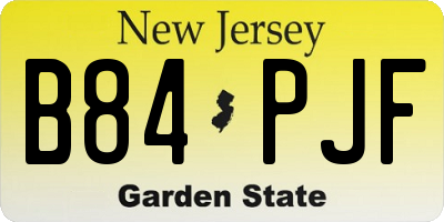 NJ license plate B84PJF