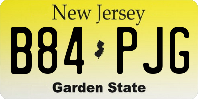 NJ license plate B84PJG