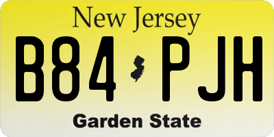 NJ license plate B84PJH