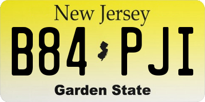 NJ license plate B84PJI
