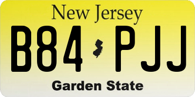 NJ license plate B84PJJ
