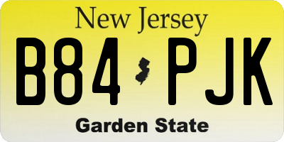 NJ license plate B84PJK
