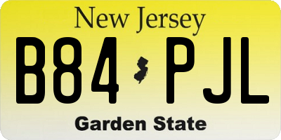 NJ license plate B84PJL