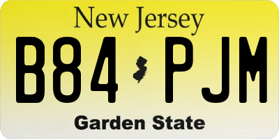 NJ license plate B84PJM