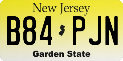 NJ license plate B84PJN