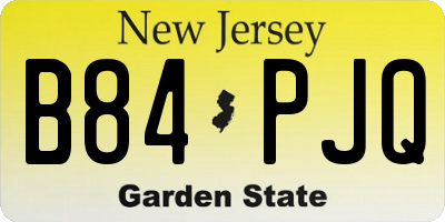 NJ license plate B84PJQ