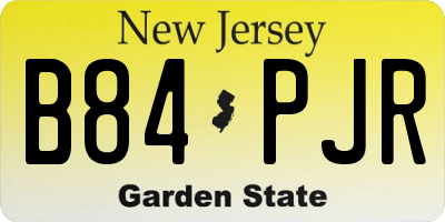 NJ license plate B84PJR