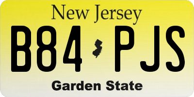 NJ license plate B84PJS