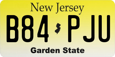 NJ license plate B84PJU
