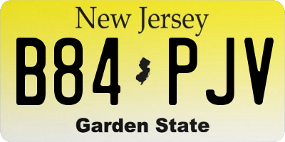 NJ license plate B84PJV