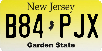 NJ license plate B84PJX