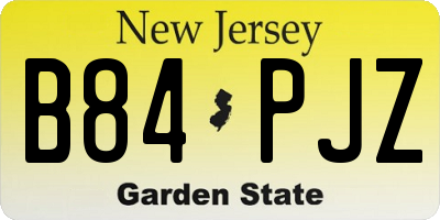 NJ license plate B84PJZ