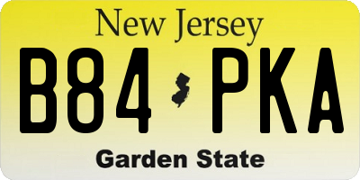 NJ license plate B84PKA