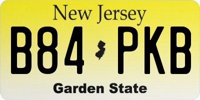 NJ license plate B84PKB