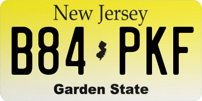 NJ license plate B84PKF