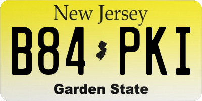 NJ license plate B84PKI