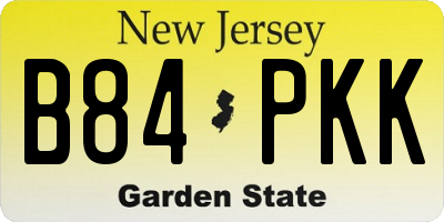 NJ license plate B84PKK