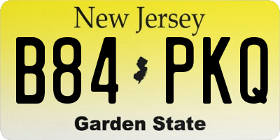 NJ license plate B84PKQ