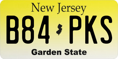 NJ license plate B84PKS