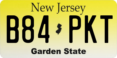 NJ license plate B84PKT