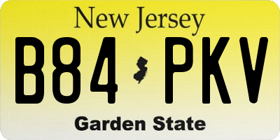 NJ license plate B84PKV