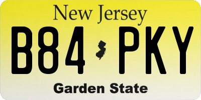 NJ license plate B84PKY