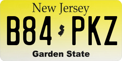 NJ license plate B84PKZ