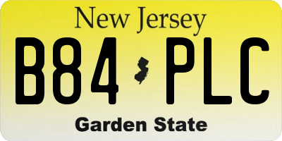 NJ license plate B84PLC