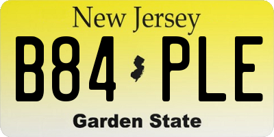NJ license plate B84PLE