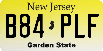 NJ license plate B84PLF