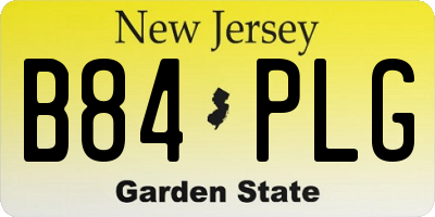 NJ license plate B84PLG